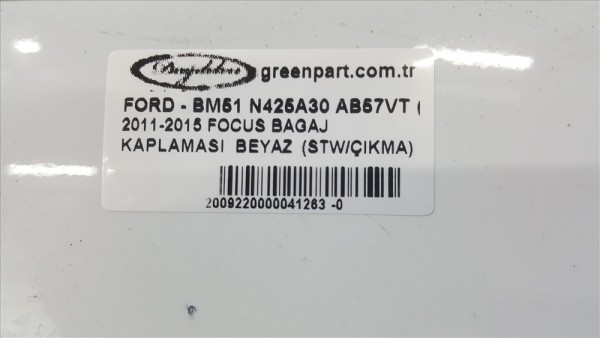2011-2015 FOCUS BAGAJ KAPLAMASI BEYAZ (STW/ÇIKMA)