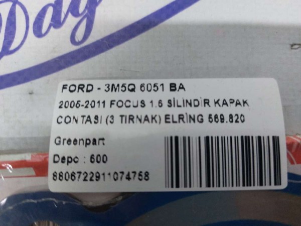 2005-2011 FOCUS 1.6 SİLİNDİR KAPAK CONTASI (3 TIRNAK) ELRİNG 569.820