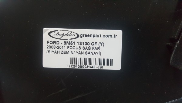 2008-2011 FOCUS SAĞ FAR (SİYAH ZEMİN/ YAN SANAYİ)