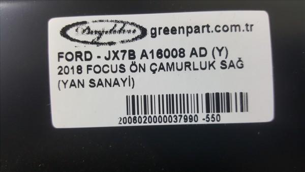 2018 FOCUS ÖN ÇAMURLUK SAĞ (YAN SANAYİ)