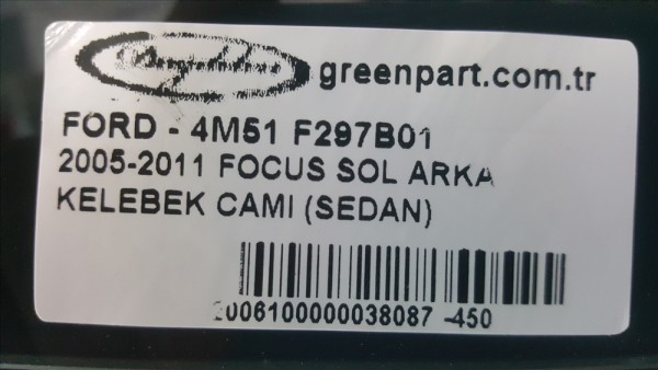 2005-2011 FOCUS SOL ARKA KELEBEK CAMI (SEDAN)